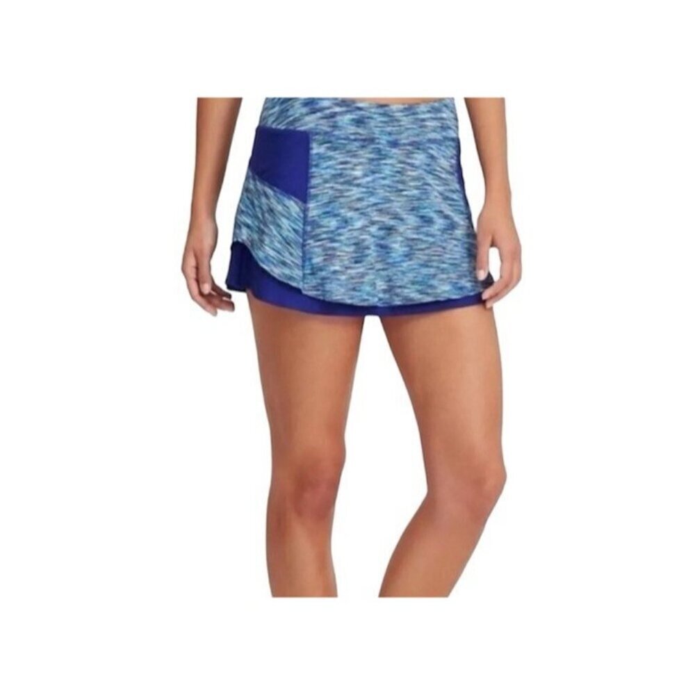 Athleta Blue Spacedye Bustle Athletic Tennis Golf Skirt Skort Size Small